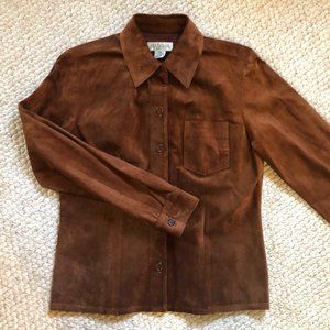 LAST CHANCE!! Suede Button Down Shirt Brand NWOT